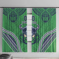 Raiders Rugby Custom Window Curtain With Polynesian Style