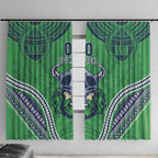 Raiders Rugby Custom Window Curtain With Polynesian Style