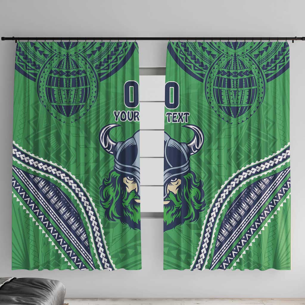Raiders Rugby Custom Window Curtain With Polynesian Style