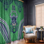 Raiders Rugby Custom Window Curtain With Polynesian Style