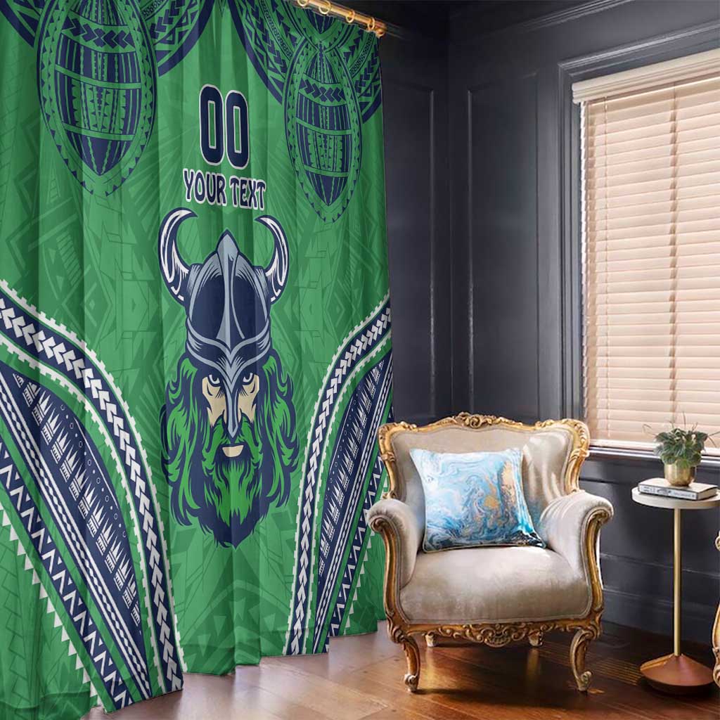 Raiders Rugby Custom Window Curtain With Polynesian Style