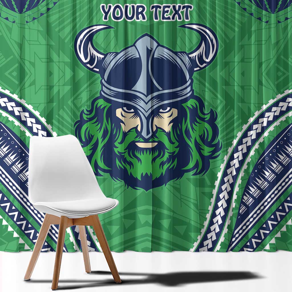Raiders Rugby Custom Window Curtain With Polynesian Style