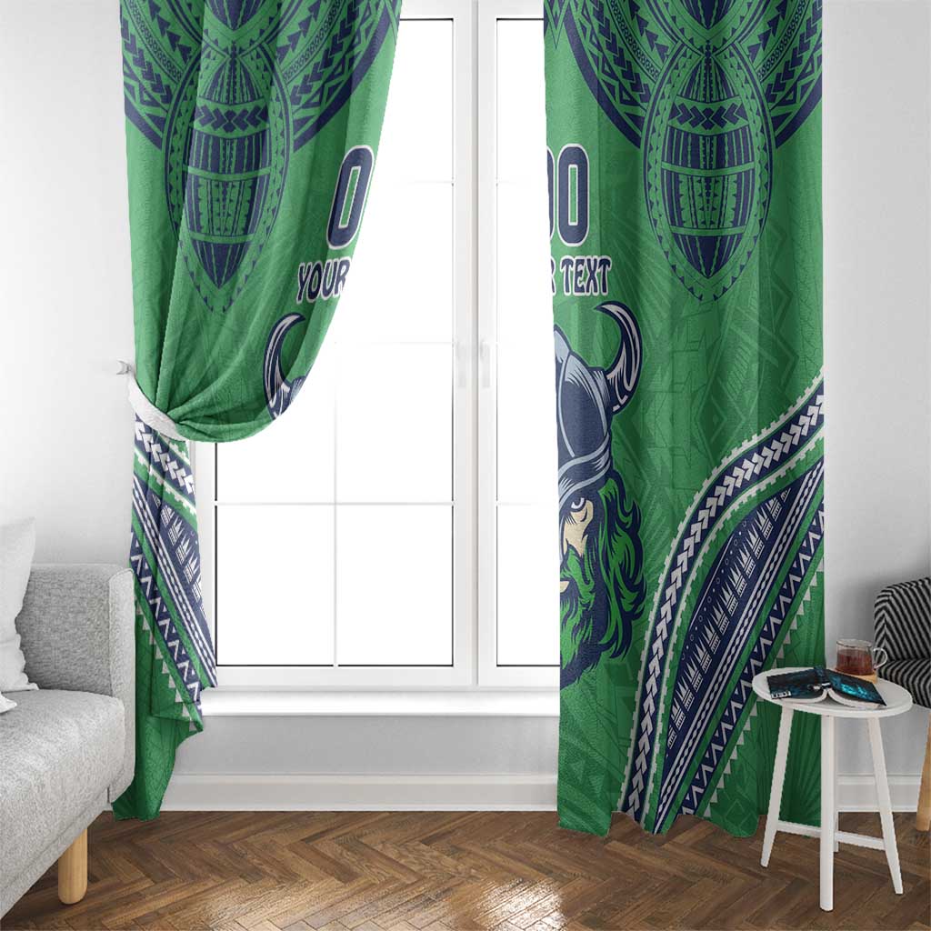 Raiders Rugby Custom Window Curtain With Polynesian Style