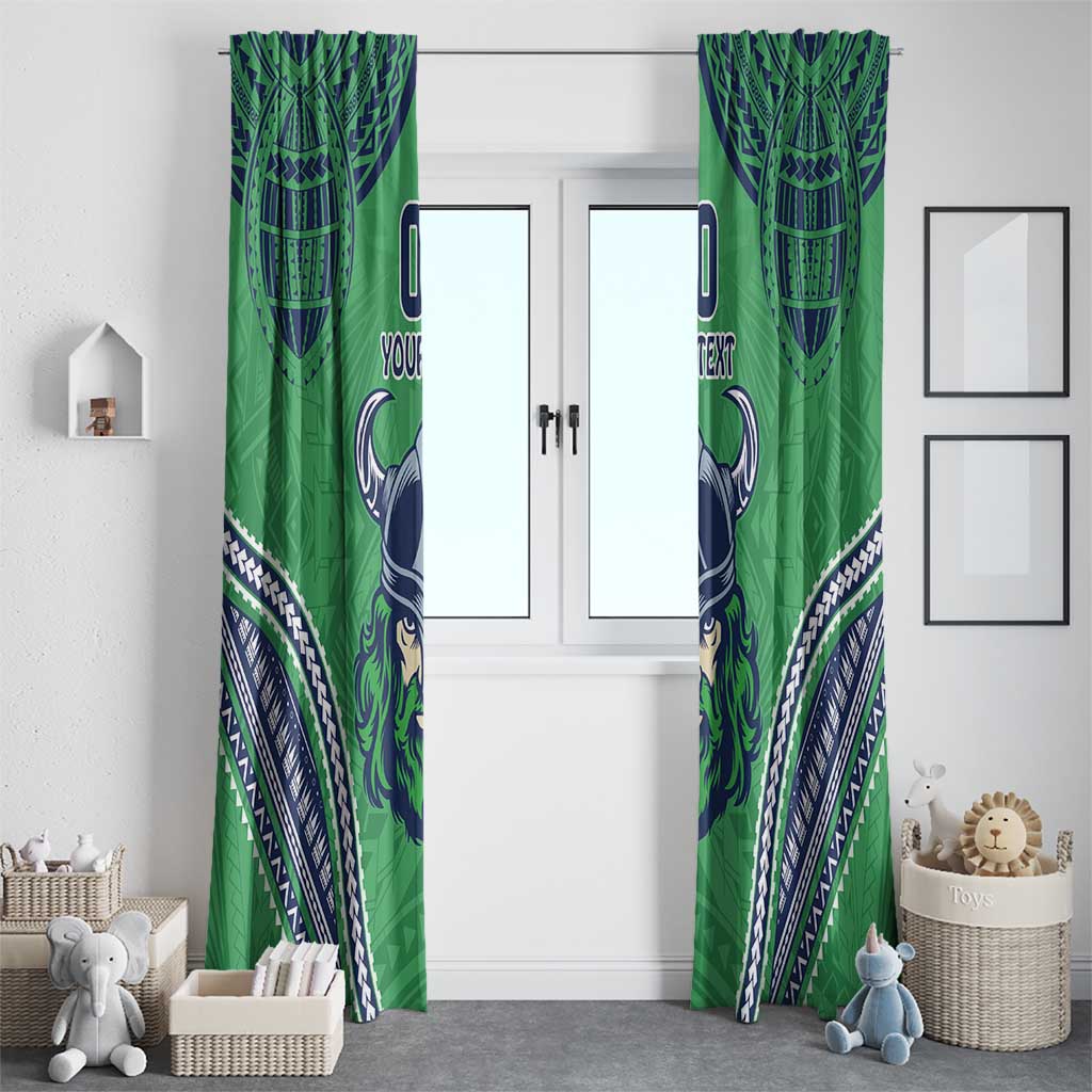 Raiders Rugby Custom Window Curtain With Polynesian Style