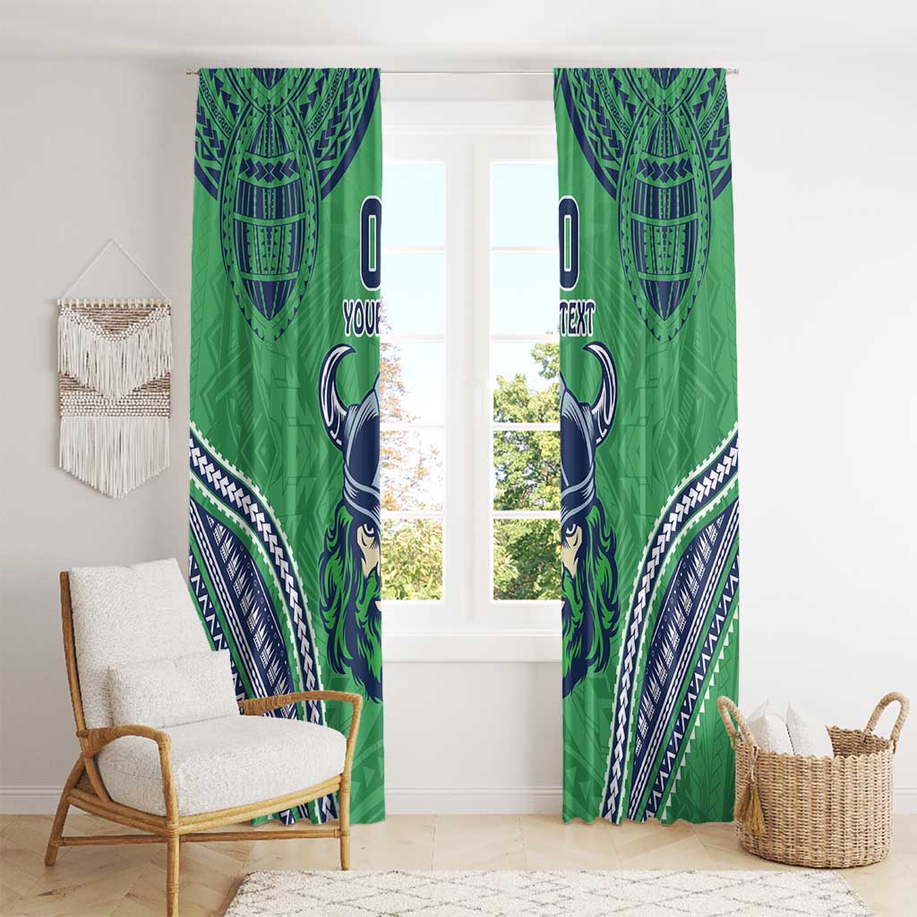 Raiders Rugby Custom Window Curtain With Polynesian Style