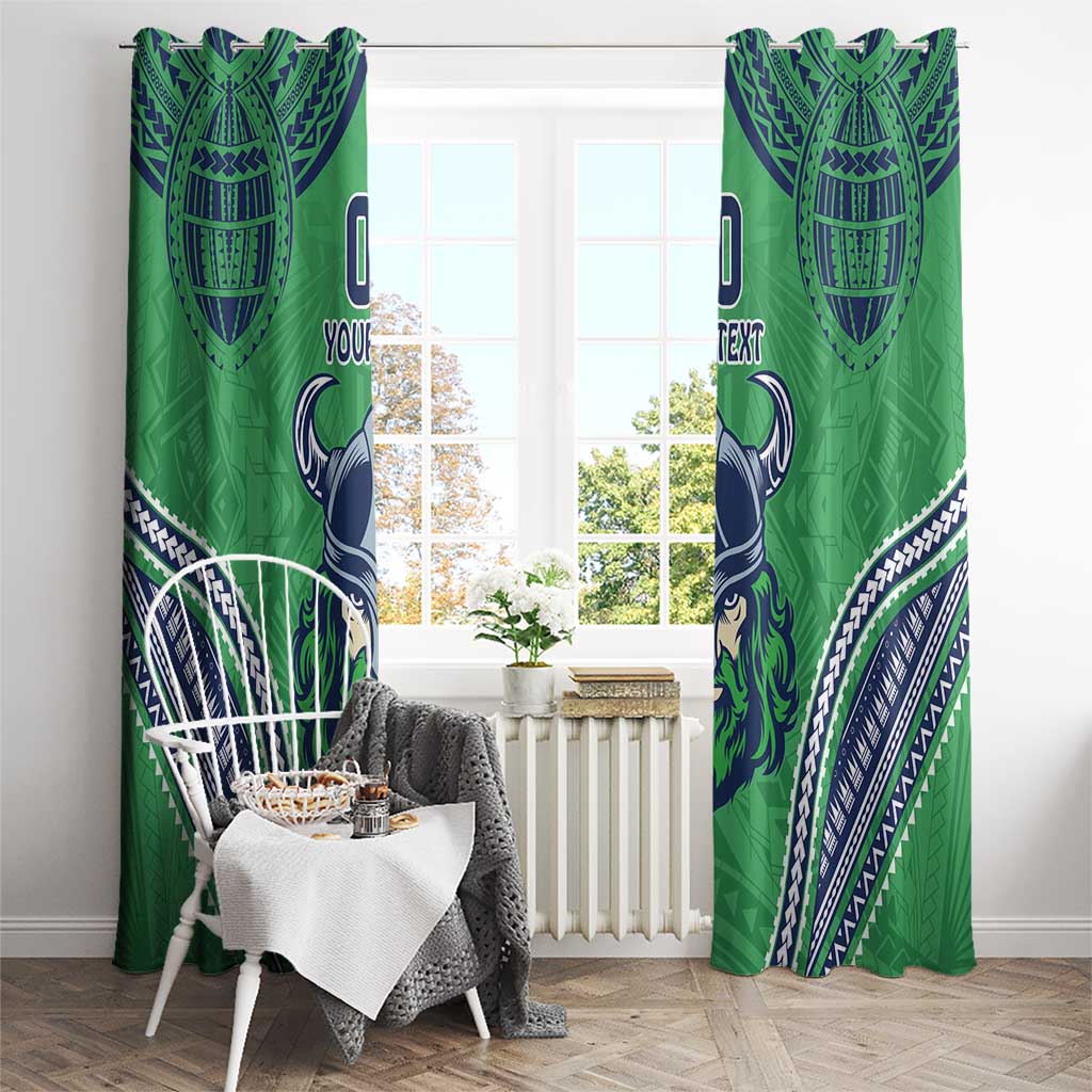 Raiders Rugby Custom Window Curtain With Polynesian Style