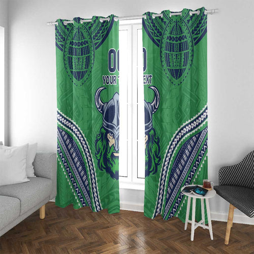Raiders Rugby Custom Window Curtain With Polynesian Style