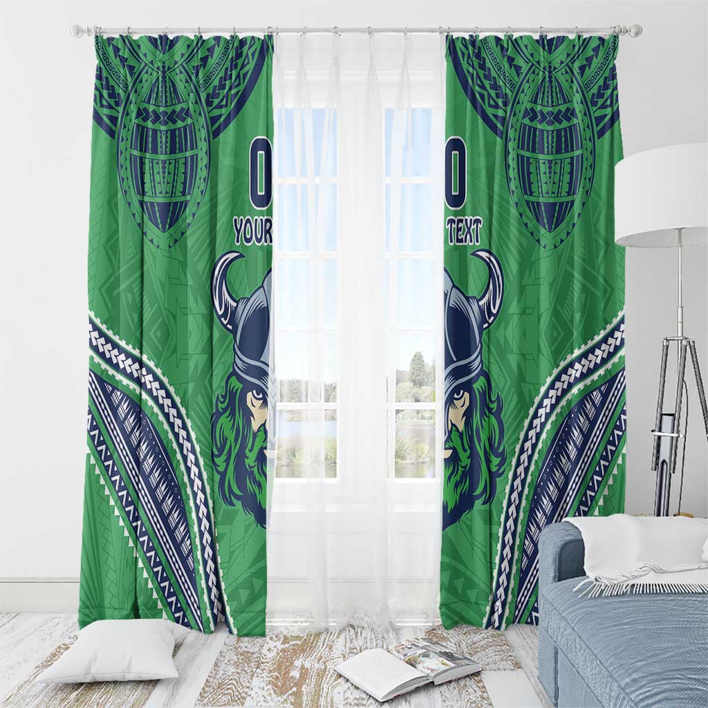 Raiders Rugby Custom Window Curtain With Polynesian Style