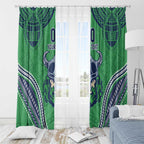 Raiders Rugby Custom Window Curtain With Polynesian Style