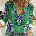 Raiders Rugby Custom Women Casual Shirt With Polynesian Style