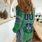 Raiders Rugby Custom Women Casual Shirt With Polynesian Style