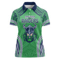 Raiders Rugby Custom Women Polo Shirt With Polynesian Style