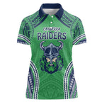 Raiders Rugby Custom Women Polo Shirt With Polynesian Style