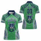 Raiders Rugby Custom Women Polo Shirt With Polynesian Style