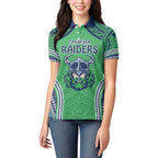Raiders Rugby Custom Women Polo Shirt With Polynesian Style