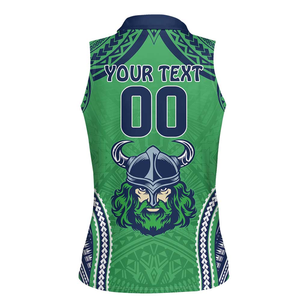 Raiders Rugby Custom Women Sleeveless Polo Shirt With Polynesian Style