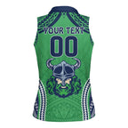 Raiders Rugby Custom Women Sleeveless Polo Shirt With Polynesian Style