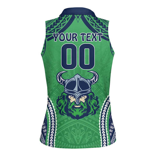 Raiders Rugby Custom Women Sleeveless Polo Shirt With Polynesian Style