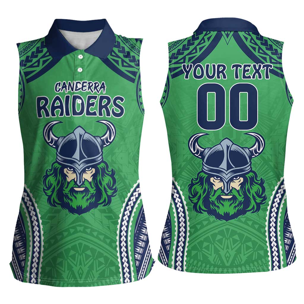 Raiders Rugby Custom Women Sleeveless Polo Shirt With Polynesian Style