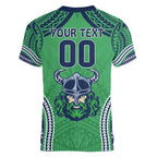 Raiders Rugby Custom Women V-Neck T-Shirt With Polynesian Style