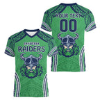 Raiders Rugby Custom Women V-Neck T-Shirt With Polynesian Style