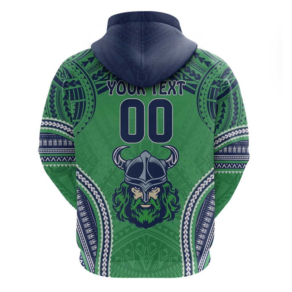 Raiders Rugby Custom Zip Hoodie With Polynesian Style