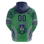 Raiders Rugby Custom Zip Hoodie With Polynesian Style