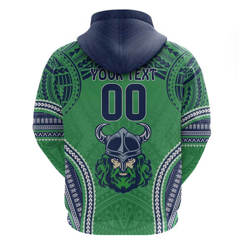 Raiders Rugby Custom Zip Hoodie With Polynesian Style