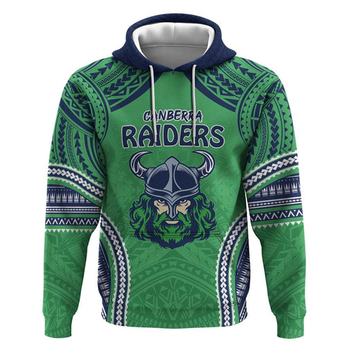Raiders Rugby Custom Zip Hoodie With Polynesian Style