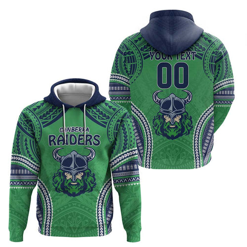Raiders Rugby Custom Zip Hoodie With Polynesian Style
