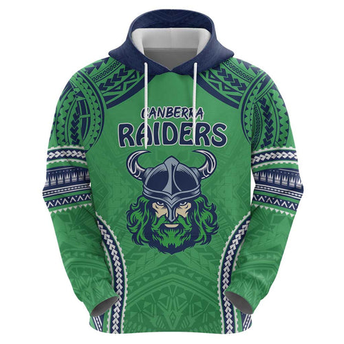 Raiders Rugby Custom Zip Hoodie With Polynesian Style