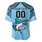 Sharks Rugby Custom Baseball Jersey With Polynesian Style