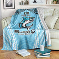 Sharks Rugby Custom Blanket With Polynesian Style