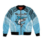 Sharks Rugby Custom Bomber Jacket With Polynesian Style