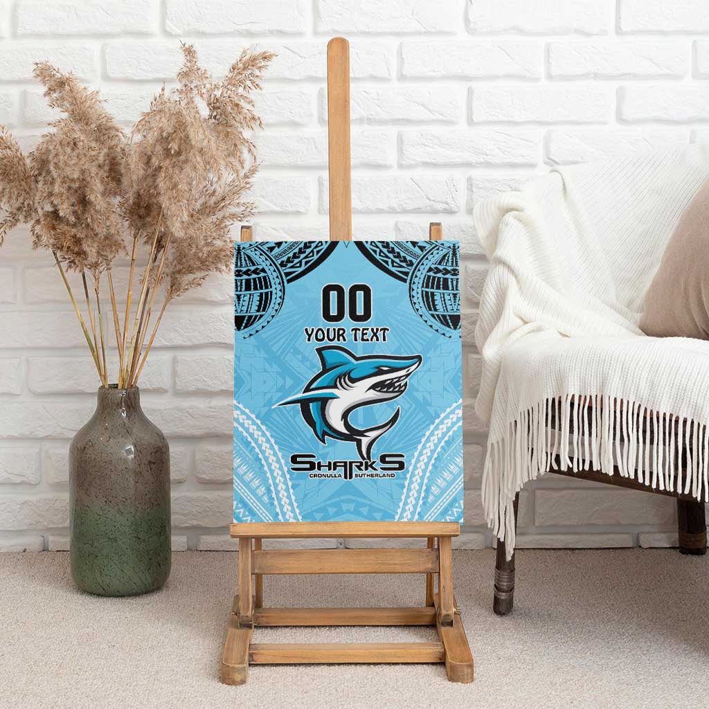 Sharks Rugby Custom Canvas Wall Art With Polynesian Style