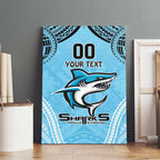 Sharks Rugby Custom Canvas Wall Art With Polynesian Style