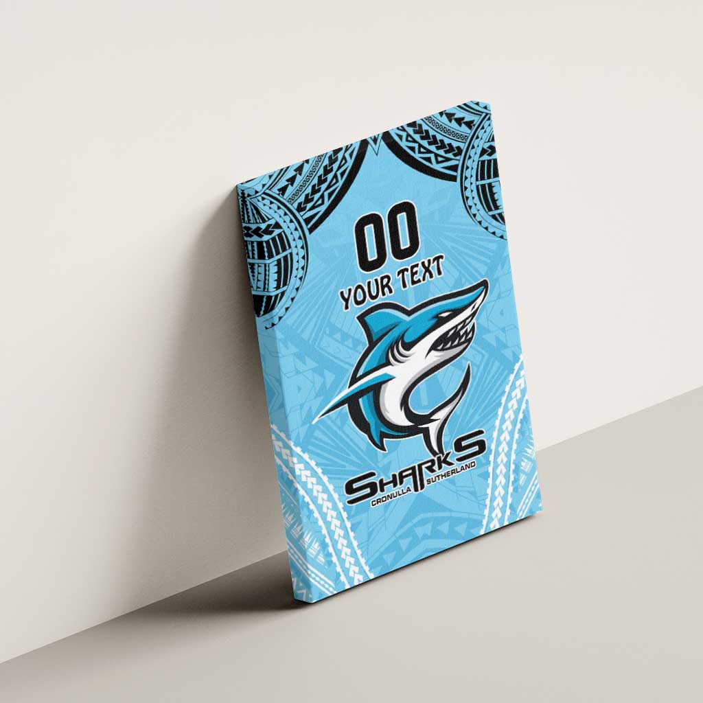 Sharks Rugby Custom Canvas Wall Art With Polynesian Style