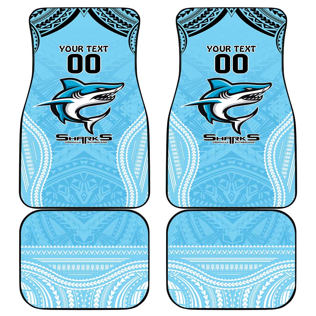 Sharks Rugby Custom Car Mats With Polynesian Style