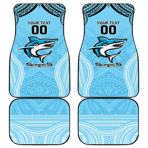 Sharks Rugby Custom Car Mats With Polynesian Style