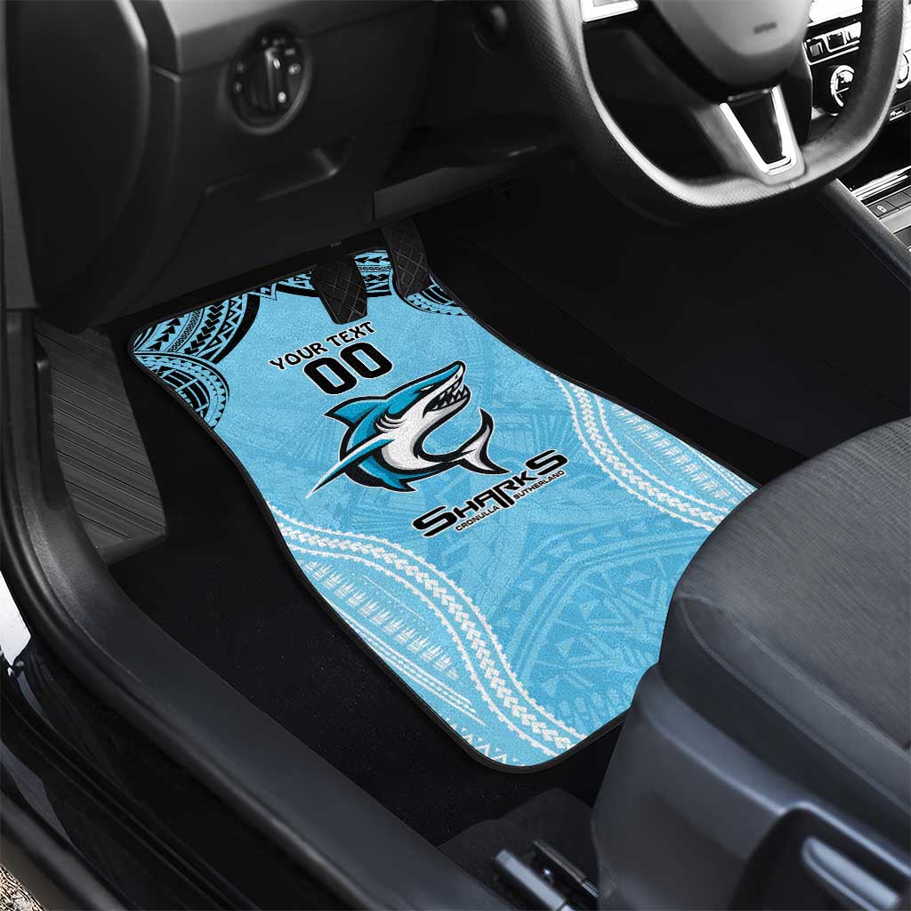 Sharks Rugby Custom Car Mats With Polynesian Style