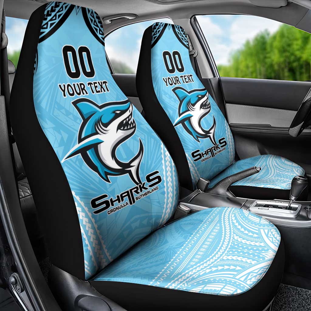 Sharks Rugby Custom Car Seat Cover With Polynesian Style