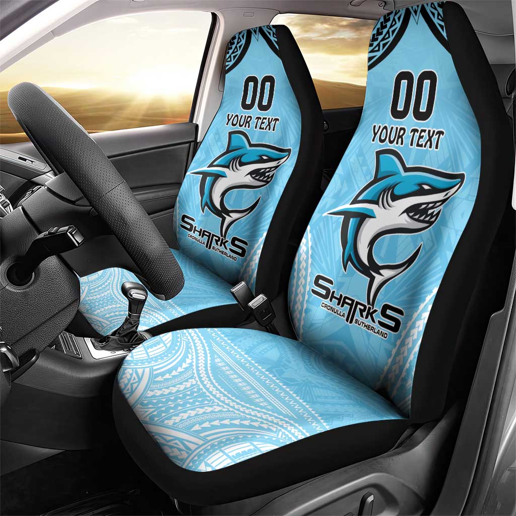 Sharks Rugby Custom Car Seat Cover With Polynesian Style