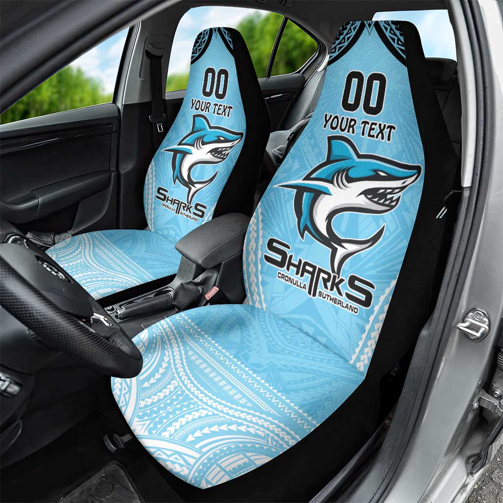 Sharks Rugby Custom Car Seat Cover With Polynesian Style