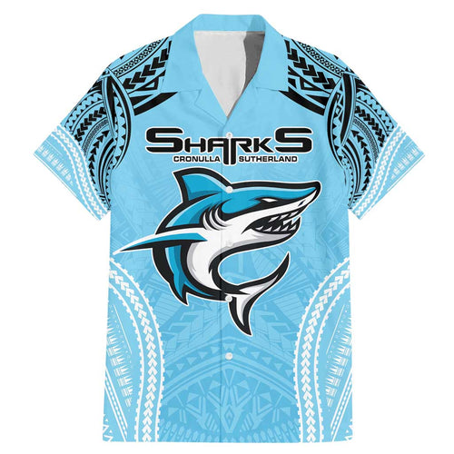 Sharks Rugby Custom Family Matching Mermaid Dress and Hawaiian Shirt With Polynesian Style