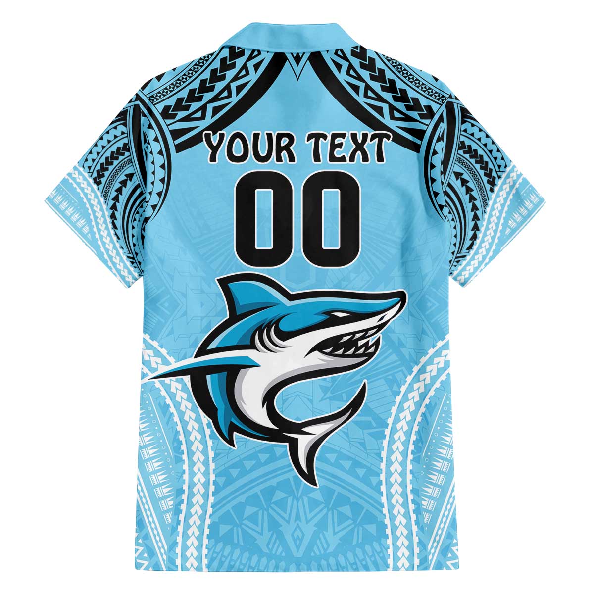 Sharks Rugby Custom Family Matching Puletasi and Hawaiian Shirt With Polynesian Style