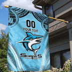 Sharks Rugby Custom Garden Flag With Polynesian Style