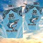 Sharks Rugby Custom Garden Flag With Polynesian Style