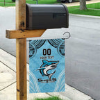 Sharks Rugby Custom Garden Flag With Polynesian Style