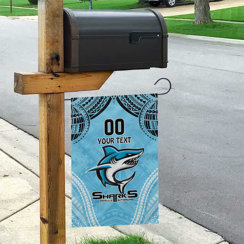 Sharks Rugby Custom Garden Flag With Polynesian Style