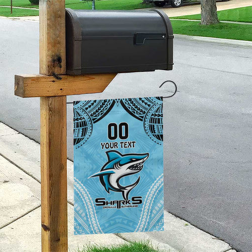 Sharks Rugby Custom Garden Flag With Polynesian Style